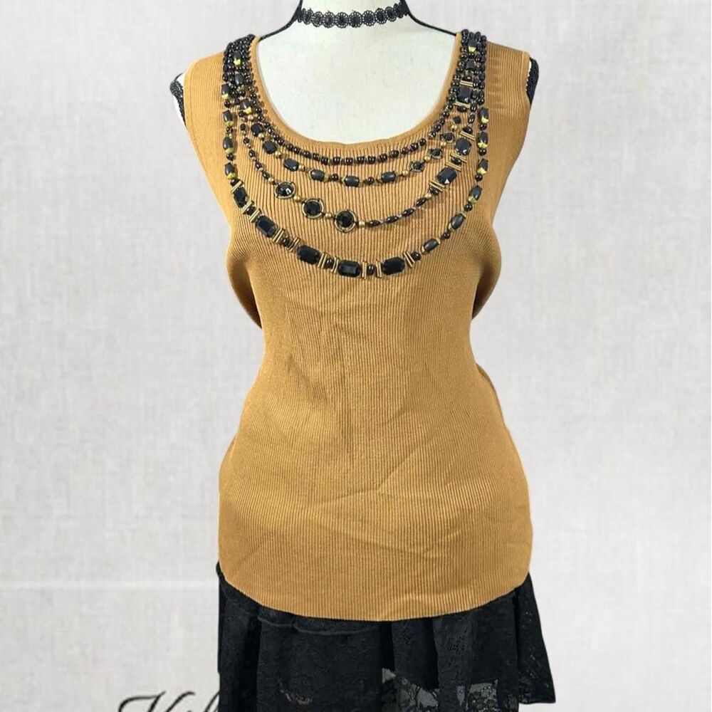 Y2K Vintage Style Boho Beaded Sleeveless Top